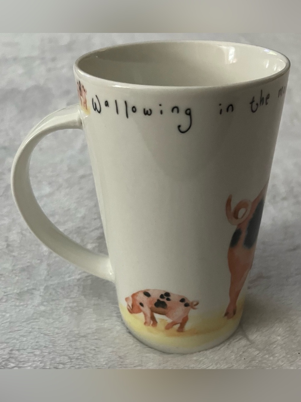 Vtg Kent Pottery "Wallowing In The Mud Being a Pigs Just So Good" Porcelain Mug - Picture 3 of 6